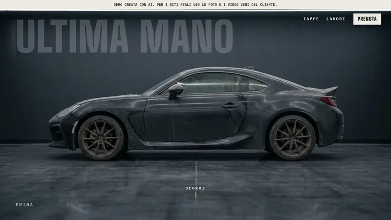 Copertina del carosello di Ultima Mano, demo di auto detailing